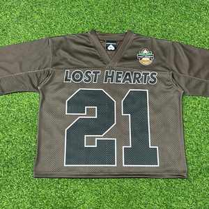 Maillot de football rétro court en polyester personnalisé Streetwear T-shirt de football américain surdimensionné en maille - Product Image 3