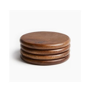 Handmade Natural Wooden Drink <b>Coasters</b> <b>Set</b> <b>of</b> <b>6</b> | Perfect for Dining <b>Tables</b>, Coffee Bars, Restaurants & Home Decor - Product Image 3