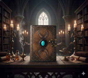 Vintage Triple Moon Goddess Journal en cuir véritable et papier de coton avec Stone Deckle Edge 100 feuilles de pages intérieures vierges - Product Image 4