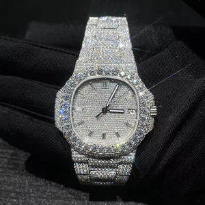 Nuevo Reloj Mecánico Automático de Alta Calidad, Edición Limitada, de Acero Inoxidable, Personalizado, Chapado en Oro Blanco, con Diamantes VVS - Product Image 2