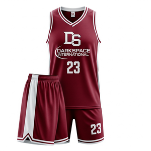 Uniforme de entrenamiento de baloncesto juvenil de poliéster Spandex de alta calidad para hombres, conjunto deportivo de alta intensidad personalizable, ropa de baloncesto - Product Image 3