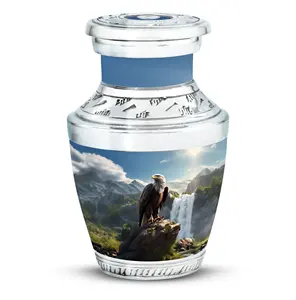 Urne funéraire grande taille avec vue sur la montagne pour les cendres humaines crémées - Product Image 2