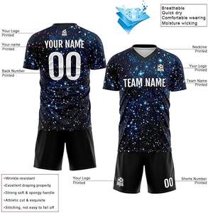 Conjunto de Uniforme de Fútbol Personalizable - 100% Algodón de Secado Rápido, Unisex, Tallas para Adultos - Product Image 3