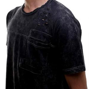 2025 nuevo diseño de manga corta suave personalizado lavado con ácido hombres camisetas Casual lavado con ácido camisetas para ropa de calle OEM Servied - Product Image 6