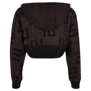 Sudadera con capucha corta con estampado de logotipo personalizado para mujer, sudadera pulóver de última moda para invierno - Product Image 2