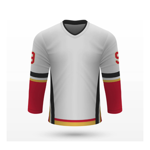 Vêtements de sport d'entraînement à séchage rapide et à manches longues Logo personnalisé et impression par sublimation d'équipe Maillot de hockey sur glace à bas prix pour hommes - Product Image 5