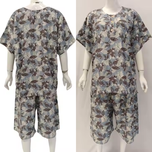 Pijama cómodo hasta la rodilla de talla grande para mujer, ropa de dormir de verano de manga corta y ropa de larga duración - Product Image 6