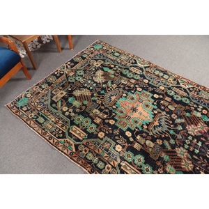 4.9x6.9 ft Turkish <b>Brown</b> <b>Wool</b> Patchwork Rug Eco-Friendly Latex Backing - Product Image 2