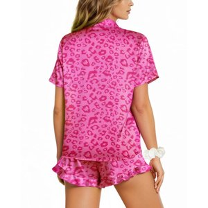 ชุดนอนผูกโบว์ลายหัวใจเซ็กซี่สำหรับฤดูร้อนชุดนอนของผู้หญิงเสื้อเอวลอยสวมใส่สบายและกางเกงขาสั้น - Product Image 3