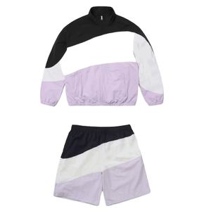 Ensemble de survêtement pour homme personnalisé en deux pièces, coupe-vent léger en nylon et polyester, veste zippée, short de jogging, patchwork brodé - Product Image 1
