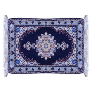 Alfombra Persa Medallion Anudada a Mano, Hecha con Lana y Algodón Naturales, Color Azul, 1'10 X 1'2, Pan2818 - Product Image 1