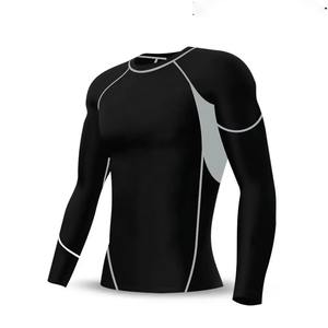 Ensemble de 2 survêtements pour homme, compression, gym, fitness, yoga, haut, pantalon, leggings, respirant, sans couture, motif uni, couche de base - Product Image 4