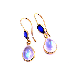 Boucle d'oreille Améthyste Arc-en-ciel blanc Argent sterling 925 Plaqué or Vermeil Multi Tourmaline Gemstone - Product Image 2