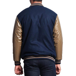 High Quality Slim Fit Bomber Varsity <strong>Jacket</strong> Wool and Leather Sleeves Hooded Collar Letterman Style <strong>Handmade</strong> in Pakistan - Product Image 5