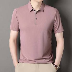 Vente en gros été hommes polos à manches courtes à la mode respirant revers contraste couleur demi-manches T-shirt hommes personnalisé OEM - Product Image 3