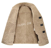 Blouson aviateur en peau de mouton pour homme, style bomber, hiver, décontracté, anti-UV, écologique, respirant, séchage rapide, doublure en sherpa