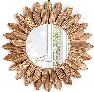 Cadre en bois miroir mural rond de meilleure qualité pour la décoration intérieure salle de bain et hôtels avec couleur personnalisée et S - Product Image 4