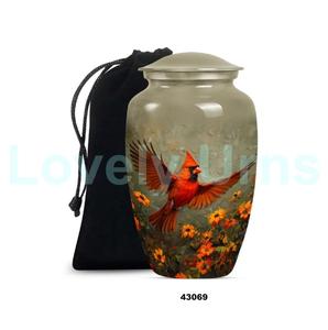 Venta caliente hermosa urna de cremación de pájaro Cardenal volador para cenizas humanas adultas urna grande decorativa con bolsa de terciopelo gratis - Product Image 1