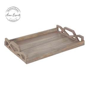 Bandeja Grande de Madera Hecha a Mano al por Mayor de Fábrica con Acabado Esmaltado Premium para Centro de Mesa - Product Image 6