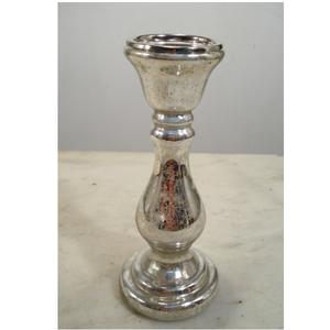 Portavelas de pilar de cristal de mercurio plateado para mesa decorativa para el hogar - Product Image 3
