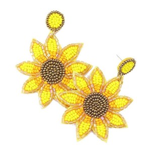 Bijoux de mode Boucles d'oreilles brodées de perles de rocaille d'Inde Boucles d'oreilles multicolores faites à la main pour femmes et filles - Product Image 5