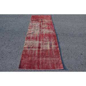Vintage 3.3 X 9.5ft Rouge Brun Turc Tapis Classique Grande Surface Tapis Latex Patchwork Abstrait Rectangle Couloir Adolescent Chambre - Product Image 1