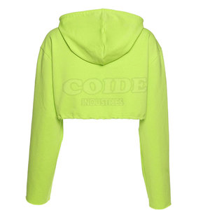 Meilleure qualité coton fait femmes Crop Top Hoodies coupe-vent fabriqué en usine femmes Crop Top Hoodies - Product Image 2