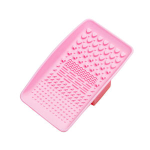 Silicone Square Scrubbing Pad & Board for <b>Makeup</b> Brush Cleaning Beauty Tool with Hand <b>Holder</b>-Home Use - Product Image 5