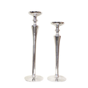 Bougeoir moderne attrayant chaud en plaqué or brillant décoration de table à la main bougeoir ensemble de 2 pour le salon - Product Image 2