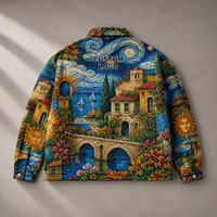 Veste zippée en tapisserie écologique de style urbain pour l'extérieur, vêtement jacquard tissé pour homme, taille standard et grande taille, collection automne, service OEM