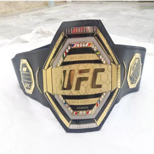 Ceintures de championnat de lutte UFC poids lourd mondial, sangle en cuir véritable, plaques en zinc de 4 mm, taille adulte 50 pouces - Product Image 1