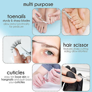 Ciseaux à ongles professionnels auto-aiguisés en acier inoxydable titane noir combinaison ongles et cuticules ciseaux emballé étui en cuir - Product Image 6