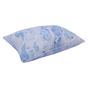 Funda de Cojín 100% Algodón, Estampada a Mano, Azul Marbella, Estilo Europeo, con Cierre de Cremallera, Ecológica, para Uso en el Hogar o Hotel - Product Image 6