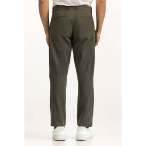 Pantalones Chinos de Algodón 100% Slim Fit Color Caqui, Casuales, de Cintura Media, Tela Oxford, con Cierre y Logotipo Personalizable, MN-TRC-WS25-018 - Product Image 1