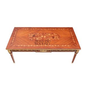 ชุดโต๊ะคอนโซลไม้คลาสสิกสุดหรู พร้อมลายทองเหลือง - Product Image 4