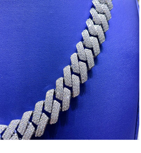 Collier en argent glacé à maillons cubains, design classique et audacieux, chaîne de luxe - Product Image 4