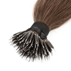Extensions de cheveux Nano Ring I-Tip, 30 pouces, lisses, 10A Remy, cheveux humains européens, brun cendré - Product Image 3