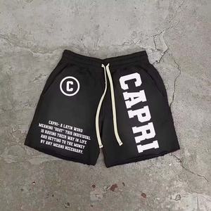 Streetwear d'été pour hommes personnalisés short de survêtement en coton éponge français délavé au soleil à l'acide délavé avec motif solide Style décontracté - Product Image 1