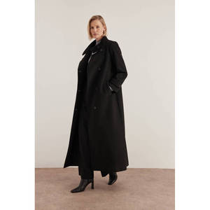 Cappotto Autunnale Nero con Collo alla Coreana e Maniche Staccabili - Product Image 3