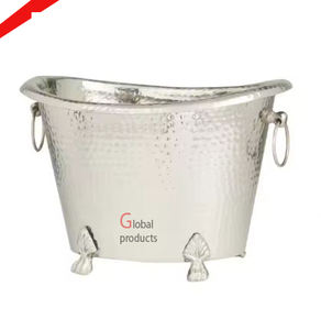 Hermosa forma plata acabado bebida cubo de hielo enfriador de vino para Bar restaurante - Product Image 4