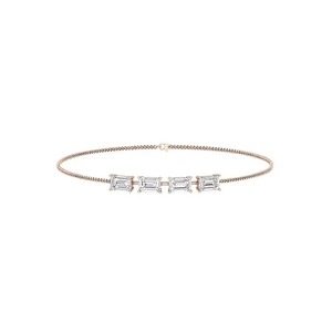 Bracelet en diamant de laboratoire certifié taille émeraude 1,10 carat pour cadeau de mariage ou d'anniversaire, en or massif 14K, sertissage à griffes F-VS2 - Product Image 2