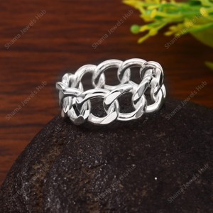 Handmade 925 Sterling <b>Dainty</b> Jewelry Cute and Trendy 925 Sterling Silver Chain <b>Ring</b> for Wedding - Product Image 4