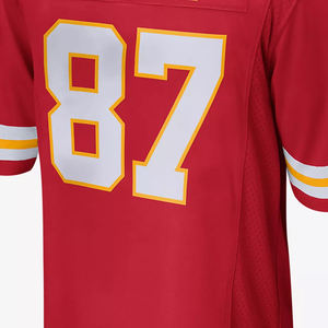 Camiseta de Fútbol Personalizada de Manga Corta 2025, Corte Automatizado, Impresión por Transferencia de Calor, 100% Poliéster (Travis Kelce), Servicio OEM - Product Image 3