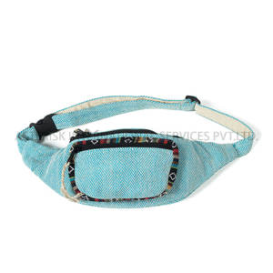 Riñonera con cremallera de cáñamo del Himalaya Unisex, caja con logotipo personalizado hecho a mano, diseño geométrico de estilo Vintage para deporte y viajes - Product Image 1