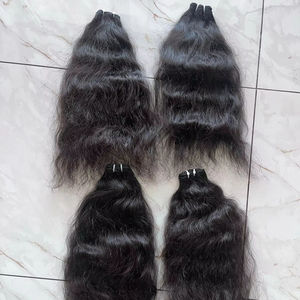 Direct de l'usine indienne de haute qualité non transformés Temple Remy cheveux humains naturels ondulés/bouclés/droits 105g - Product Image 1