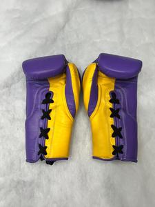 ถุงมือชกมวยถุงมือหนัง PU แบบผูกเชือกถุงมือมวยไทยหนังแท้ระบายอากาศได้ดี - Product Image 3