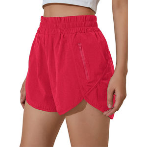 96% Nylon 4% Spandex True Fit pantalones cortos de cintura alta para mujer con bolsillo oculto forro transpirable y diseño transpirable oculto - Product Image 1