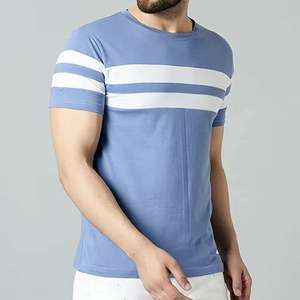 T-shirt en coton à col en O pour hommes, manches courtes, couleur unie, tenue décontracté d'été, style mode, vente en gros personnalisée OEM - Product Image 4