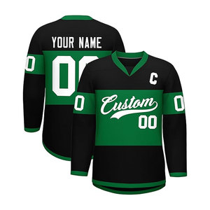 Camiseta de Hockey sobre Hielo Personalizada con Nombre de Equipo, Número y Logotipo, Camiseta de Manga Larga de Poliéster/Algodón Duradera y Ecológica para Hombre - Product Image 2