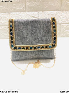 Designer Handmade Evening Ethnic Jute <b>Clutch</b> Bag for Ladies Handcrafted Bridal Plus Sling Elegant Evening Accessory - Product Image 6